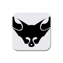 Black Fox Logo Rubber Square Coaster (4 Pack)  by carocollins