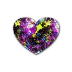 Colour Splash G264 Rubber Coaster (heart)  by MedusArt