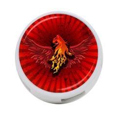 Lion With Flame And Wings In Yellow And Red 4-port Usb Hub (two Sides)  by FantasyWorld7