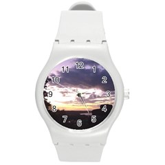  Sunset Over The Valley Round Plastic Sport Watch (m) by canvasngiftshop