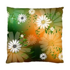 Beautiful Flowers With Leaves On Soft Background Standard Cushion Case (one Side)  by FantasyWorld7