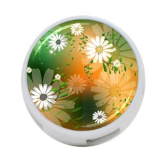 Beautiful Flowers With Leaves On Soft Background 4-port Usb Hub (two Sides)  by FantasyWorld7