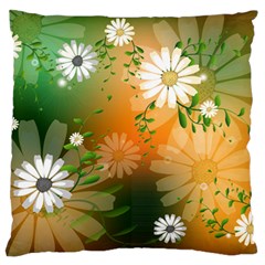 Beautiful Flowers With Leaves On Soft Background Standard Flano Cushion Cases (two Sides)  by FantasyWorld7