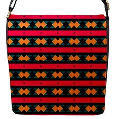 Rhombus And Stripes Pattern Flap Closure Messenger Bag (s) by LalyLauraFLM