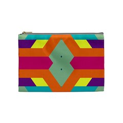 Colorful Rhombus And Stripes Cosmetic Bag (medium) by LalyLauraFLM