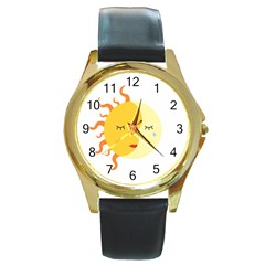 Coexist Round Gold Metal Watches by fallacies