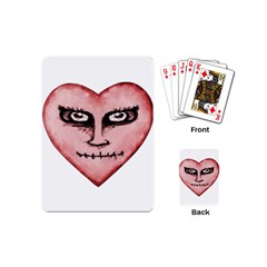 Angry Devil Heart Drawing Print Playing Cards (mini)  by dflcprints