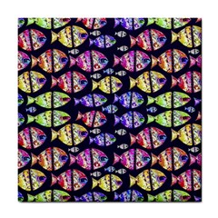 Colorful Fishes Pattern Design Tile Coasters