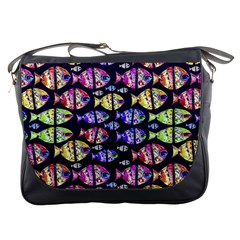 Colorful Fishes Pattern Design Messenger Bags by dflcprints