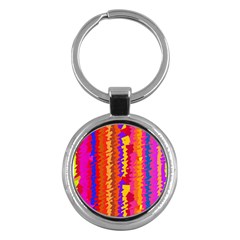 Colorful Pieces Key Chain (round) by LalyLauraFLM