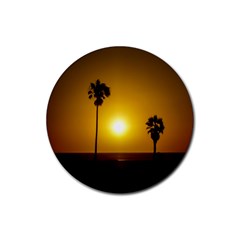 Sunset Scene At The Coast Of Montevideo Uruguay Rubber Coaster (round) 