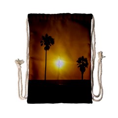 Sunset Scene At The Coast Of Montevideo Uruguay Drawstring Bag (small) by dflcprints