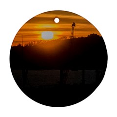 Aerial View Sunset Scene Of Montevideo Uruguay Ornament (round) 