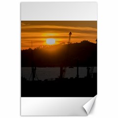 Aerial View Sunset Scene Of Montevideo Uruguay Canvas 24  X 36 