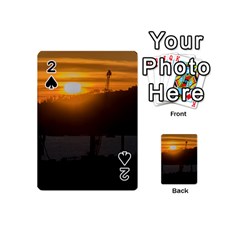 Aerial View Sunset Scene Of Montevideo Uruguay Playing Cards 54 (mini) 