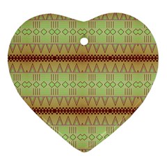 Aztec Pattern Heart Ornament (two Sides) by LalyLauraFLM