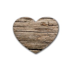 Weathered Wood Rubber Coaster (heart) 