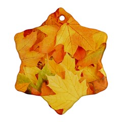 Yellow Maple Leaves Ornament (snowflake)  by trendistuff