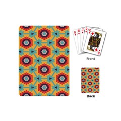 Stars And Honeycomb Pattern Playing Cards (mini) by LalyLauraFLM