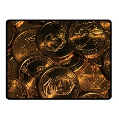 Gold Coins 2 Double Sided Fleece Blanket (small)  by trendistuff