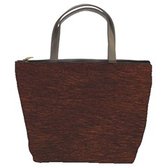 Reddish Brown Fur Bucket Bags by trendistuff