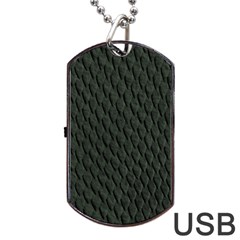 Dark Green Scales Dog Tag Usb Flash (one Side) by trendistuff