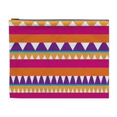 Stripes And Peaks Cosmetic Bag (xl) by LalyLauraFLM