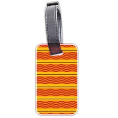 Red Waves Luggage Tag (two Sides) by LalyLauraFLM