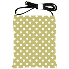 Lime Green Polka Dots Shoulder Sling Bags by GardenOfOphir