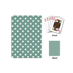 Mint Green Polka Dots Playing Cards (mini)  by GardenOfOphir