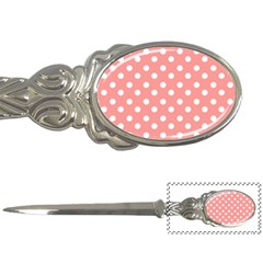 Coral And White Polka Dots Letter Openers by GardenOfOphir