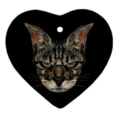 Angry Cyborg Cat Ornament (heart) 