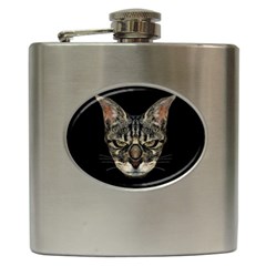 Angry Cyborg Cat Hip Flask (6 Oz)