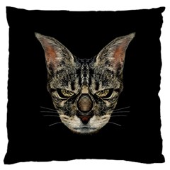 Angry Cyborg Cat Large Cushion Cases (one Side) 