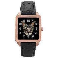 Angry Cyborg Cat Rose Gold Watches