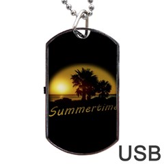 Sunset Scene At The Coast Of Montevideo Uruguay Dog Tag Usb Flash (two Sides) 