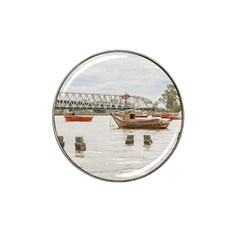 Boats At Santa Lucia River In Montevideo Uruguay Hat Clip Ball Marker by dflcprints