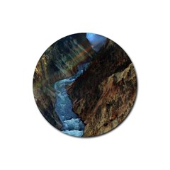 Yellowstone Lower Falls Rubber Round Coaster (4 Pack)  by trendistuff
