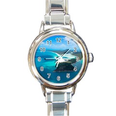 Whitehaven Beach 2 Round Italian Charm Watches by trendistuff