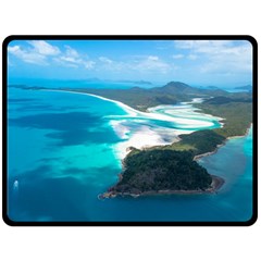 Whitehaven Beach 2 Fleece Blanket (large)  by trendistuff