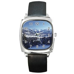 Snowy Mountains Square Metal Watches by trendistuff