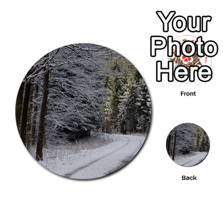 SNOW ON ROAD Multi-purpose Cards (Round) 