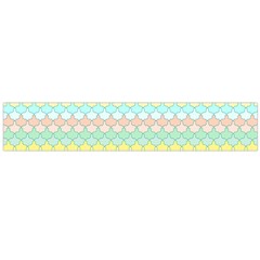 Scallop Repeat Pattern In Miami Pastel Aqua, Pink, Mint And Lemon Flano Scarf (large) 