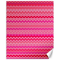 Valentine Pink And Red Wavy Chevron Zigzag Pattern Canvas 16  X 20   by PaperandFrill