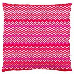Valentine Pink And Red Wavy Chevron Zigzag Pattern Large Cushion Cases (two Sides)  by PaperandFrill
