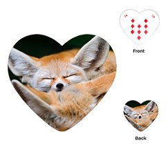 Baby Fox Sleeping Playing Cards (heart)  by trendistuff