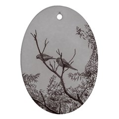 Couple Of Parrots In The Top Of A Tree Oval Ornament (two Sides) by dflcprints