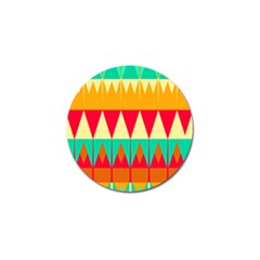 Triangles And Other Retro Colors Shapes 			golf Ball Marker (4 Pack) by LalyLauraFLM