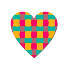 Distorted Shapes In Retro Colors Pattern 			magnet (heart) by LalyLauraFLM