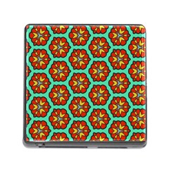 Red Flowers Pattern 			memory Card Reader (square) by LalyLauraFLM